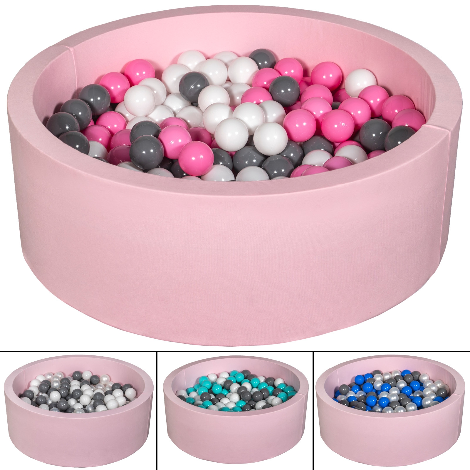 Piscina infantil de bolas para niños, 300 piezas, color rosa