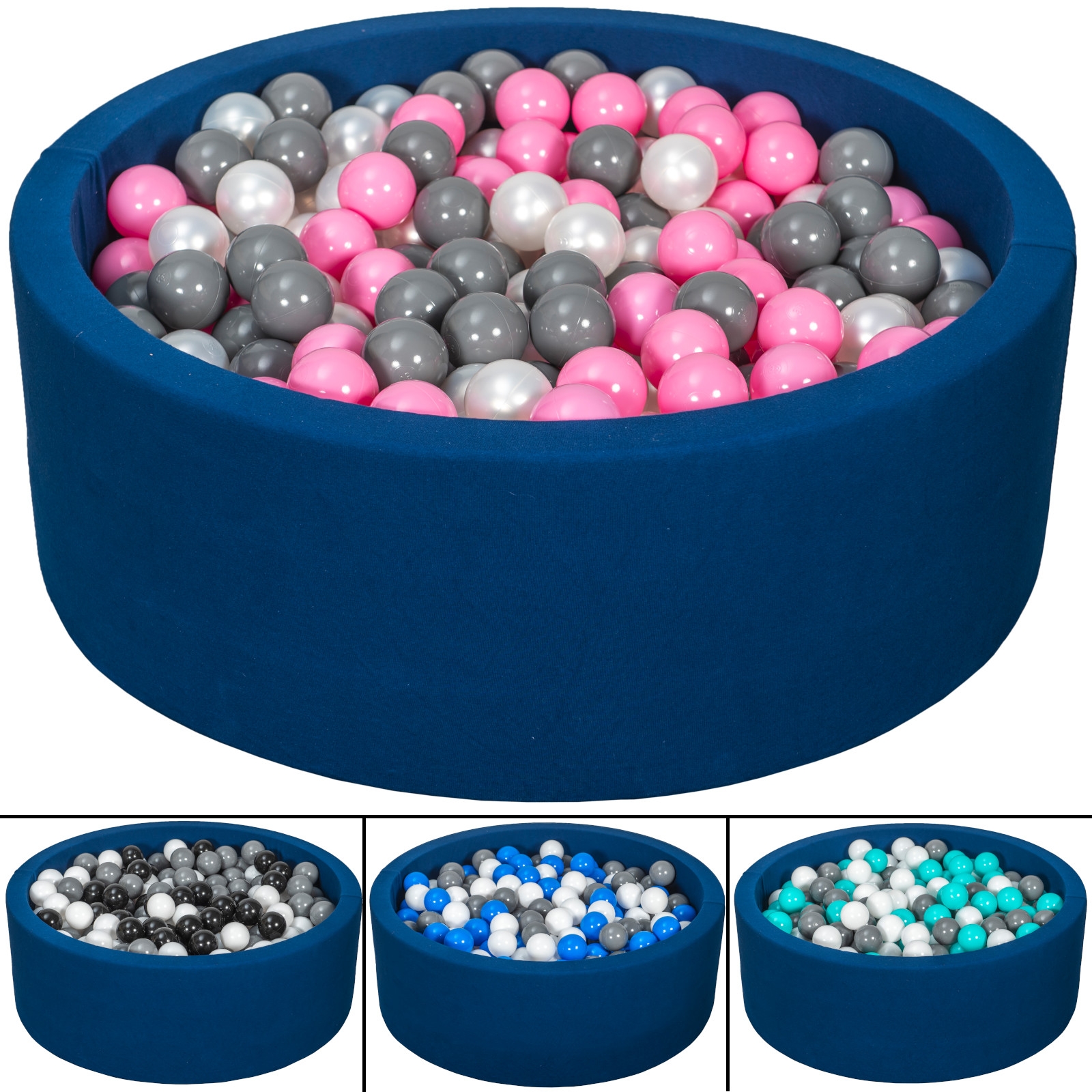 Piscina rotonda blu per bambini con 450 palline colorate