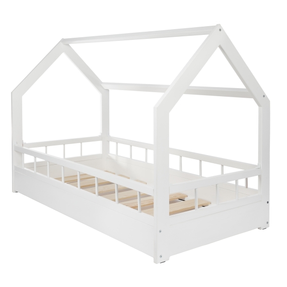 Wooden bed, Scandinavian style, modern, kids bed, home bed, 160x80+barriers